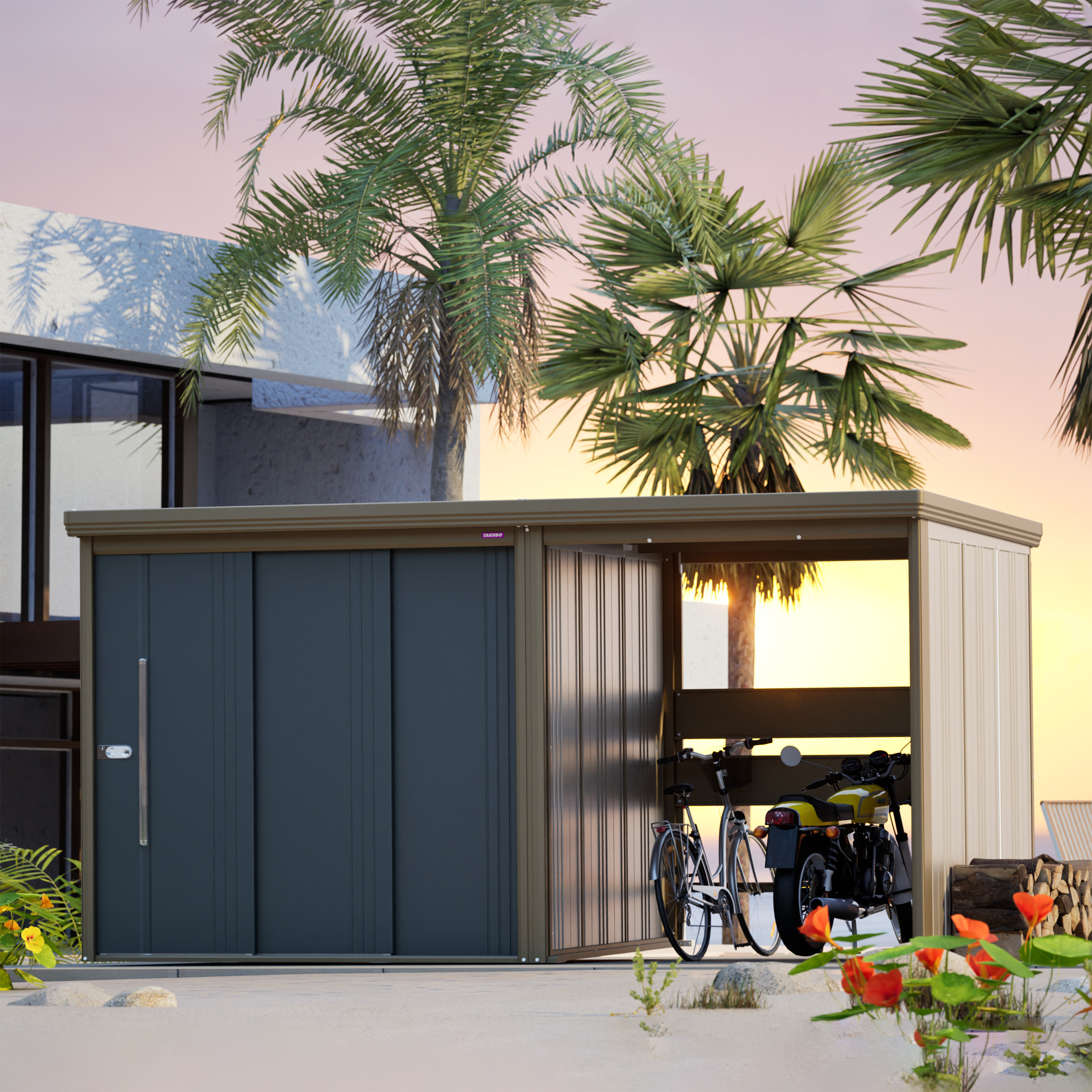 Arrow Shirudo Series 13x5 Shed with Shelter | Wayfair